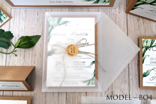 ZAPROSZENIA ŚLUBNE BOTANICAL BOHO RUSTYKALNE KALKA