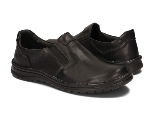 Moccasins мужская обувь натуральная кожа широкая элегантная 515 черные 44