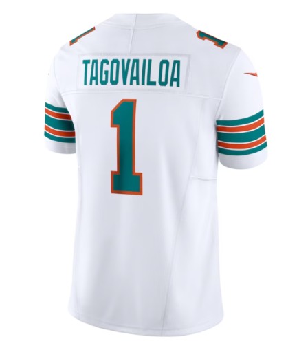Футболка из трикотажа НФЛ TUA TAGOVAILOA 1 MIAMI DOLPHINS, размер XXL