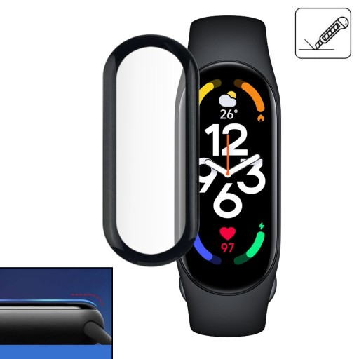 ПОЛНОЭКРАННОЕ СТЕКЛО ПОЛНОГО 3D ДЛЯ XIAOMI MI BAND 7