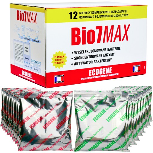 Сильные бактерии для септиков и очистных сооружений BIO7 MAX 2 кг Bio Bacteria 7 FAT