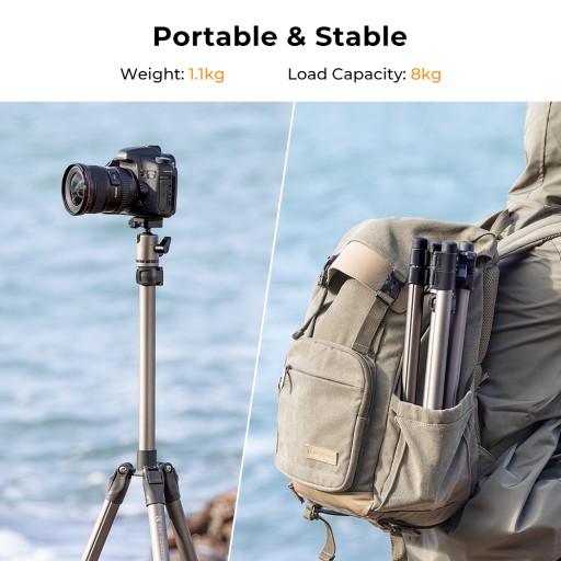 ШТАТИВ ULTRALIGHT K&F ALU/MAG 168CM F263A4 + держатель для телефона