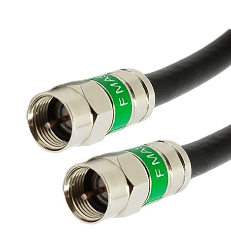 Kabel koncentryczny antenowy 2,5M 1,1Cu Wtyk F-Wtyk F Czarny