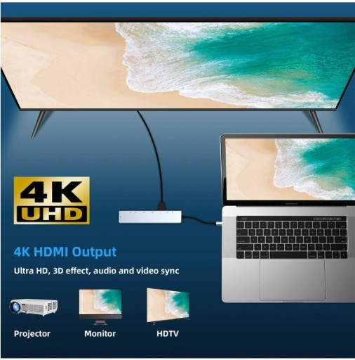 АДАПТЕР-концентратор-разветвитель USB-C TYPE-C НА 4x USB 8в1 ПЕРЕДАЧА