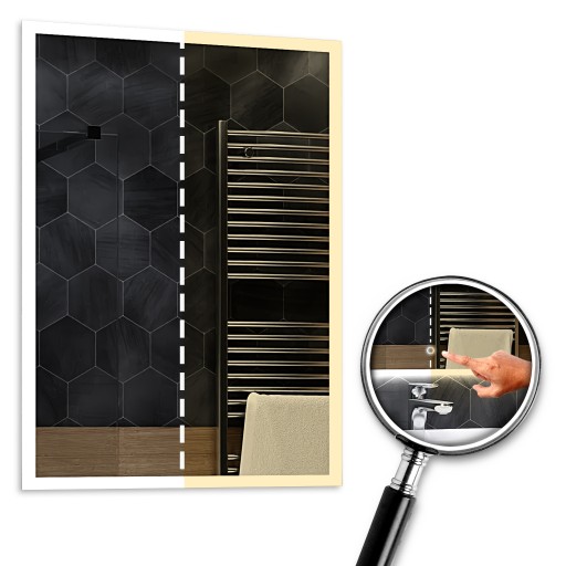 Lustro Podświetlane Boston Dual LED 70x90 cm z włącznikiem dotykowym