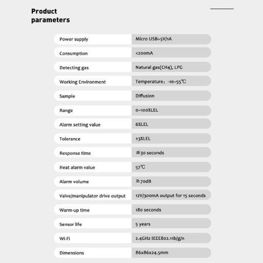 Детектор газа SADW 4984894984198, батарейки