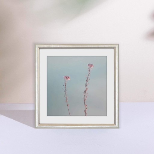 Деревянная фоторамка квадратная 25x25 серебро