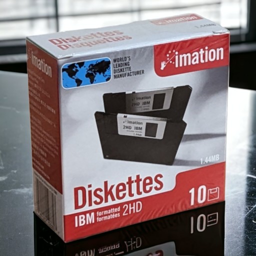 IMATION-ДИСКЕТЫ IBM FORMATTED 2HD FDD 1,44 МБ 3,5 ДЮЙМА В КОРОБКЕ 10 шт.