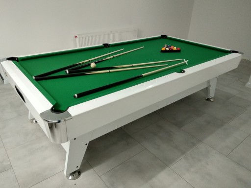 Белый бильярдный стол Radley Diamond Pool 8 футов + накладка для аэрохоккея - теннис