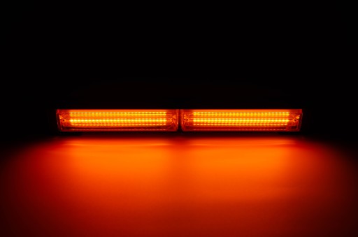 BELKA OSTRZEGAWCZA JEDNOSTRONNA POMARAŃCZOWA KOGUT STROBO LED 30CM 12V 24V