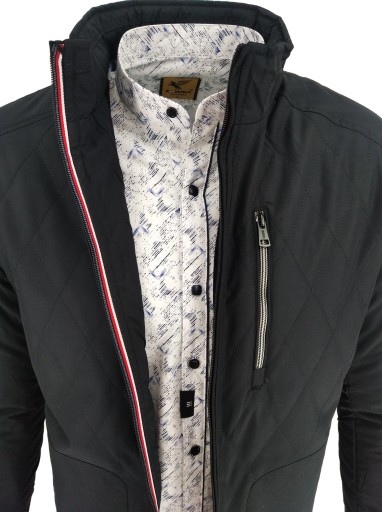 КУРТКА ПЕРЕХОДНАЯ МУЖСКАЯ, ПРЯМАЯ, ТЕМНАЯ 3517 XXL