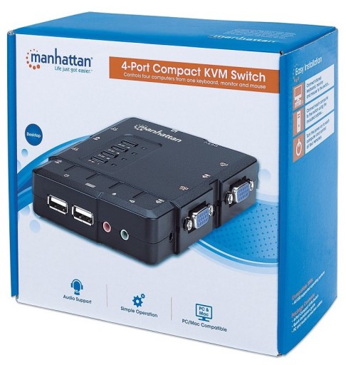KVM-переключатель VGA/USB 4x1 С АУДИОКОМПАКТОМ