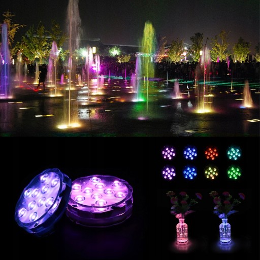 4 ШТ. LED RGB ПОДВОДНАЯ ЛАМПА ВОДОНЕПРОНИЦАЕМАЯ ЛАМПА
