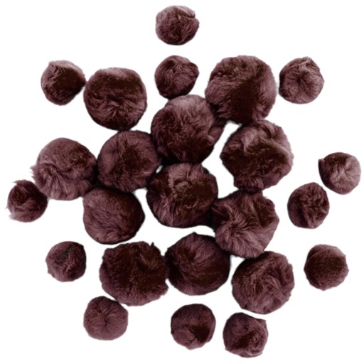 ПОМПОНЫ АКРИЛОВЫЕ COLORUL MIX, КОРИЧНЕВЫЕ, 24 шт.