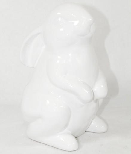 Zając zajączek ceramiczny biały H22 DEcodomi