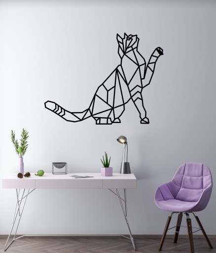 Dekoracja ścienna nad kanapę A093 KOT GEOMETRYCZNY 70x54 cm