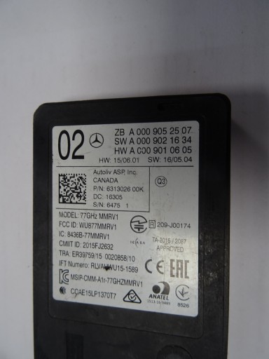 РАДАРНЫЙ ДАТЧИК ACC MERCEDES W213 E CLASS A0009052507
