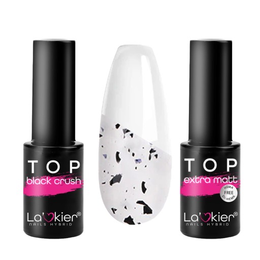 La'kier 2x TOP MAT lakier hybrydowy BLACK CRUSH
