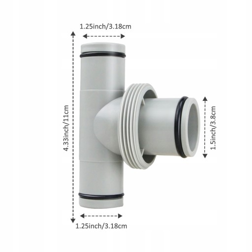 Соединитель TEE для шлангов INTEX 38MM