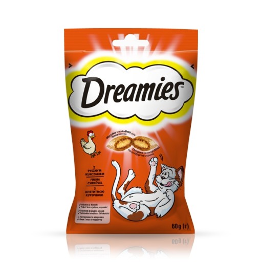 DREAMIES — лакомство с курицей для кошек, 4 х 60 г