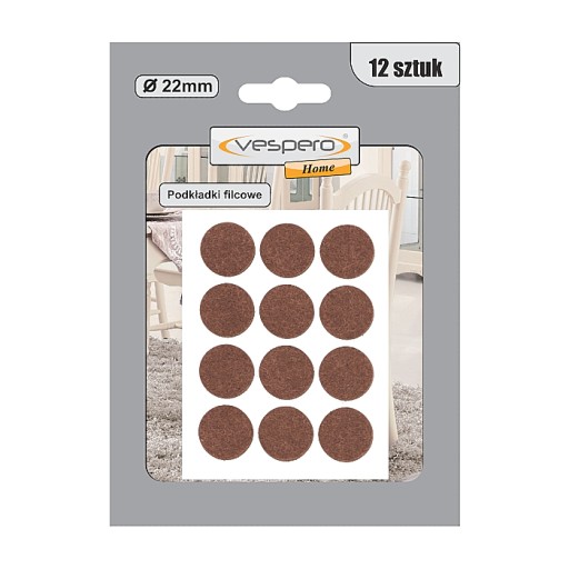 Podkładki filcowe GRUBE filc pod krzesła meble stoły RTV 2,2 cm 12szt FILCE