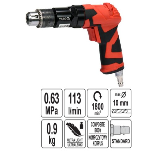 YT-09703 ПНЕВМАТИЧЕСКАЯ КОМПОЗИТНАЯ ДРЕЛЬ YATO