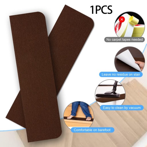 Stair Treads Nonslip Safety Rug 30x8inch Brown
