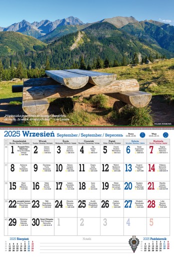 Kalendarz 2025 ścienny 13 planszowy 32x47cm TATRY ŻE HEJ!!! GÓRY