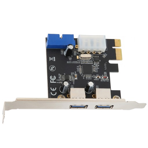 Карта расширения PCIE-USB3.0, 2 порта, быстрая стабильная передача, 20-контактный разъем