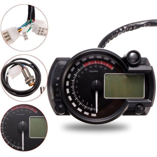 УНИВЕРСАЛЬНЫЙ ЦИФРОВОЙ МОТОЦИКЛЬНЫЙ СЧЕТЧИК QUAD LCD