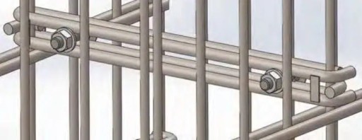 Крепление габионных панелей L-250 мм, горячеоцинкованное без шурупа, проволока Ø6 мм.