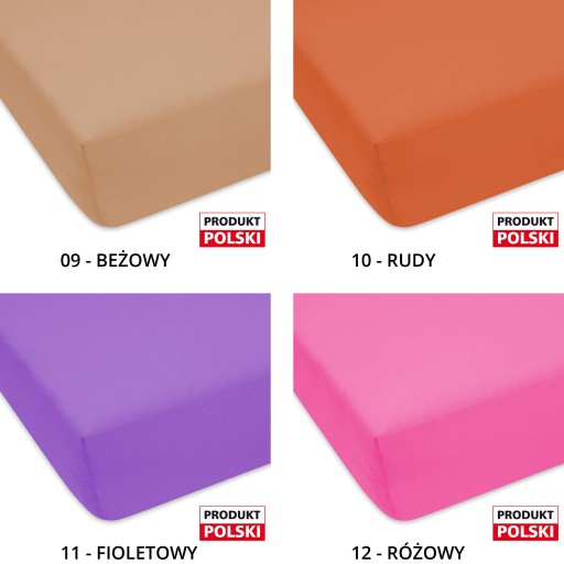 PRZEŚCIERADŁO JERSEY SOLIDNE NA GUMCE BAWEŁNIANE NA ŁÓŻKO 70x180 CM
