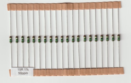 20x 15R 1% 50ppm 0,6 Вт SMA0207 малошумящий резистор