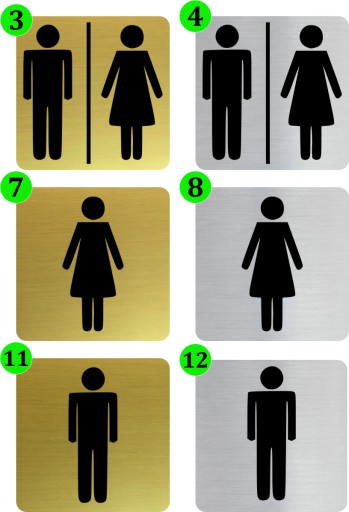 Таблички WC и TOILET, самоклеящиеся, большой выбор.
