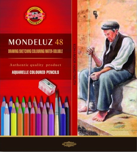 Мелки Koh-I-Noor Mondeluz 48 цветов +кисть +темп.