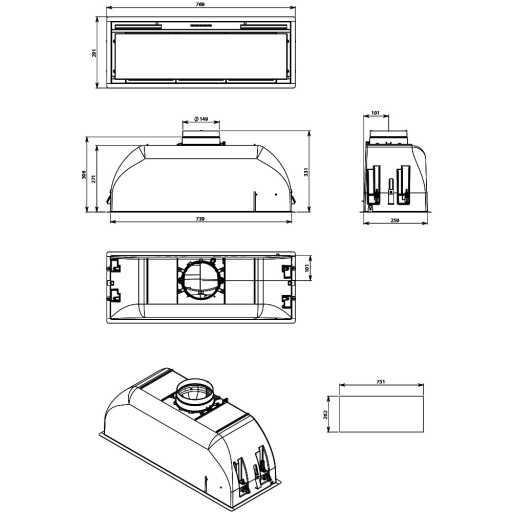 Okap Falmec Grupa Silnikowa Plus 70 Stal inox 800 m3/h