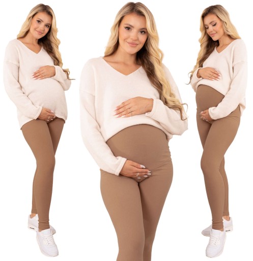 LEGGINSY CIĄŻOWE OCIEPLANE ZIMĘ GRUBE GETRY 4XL