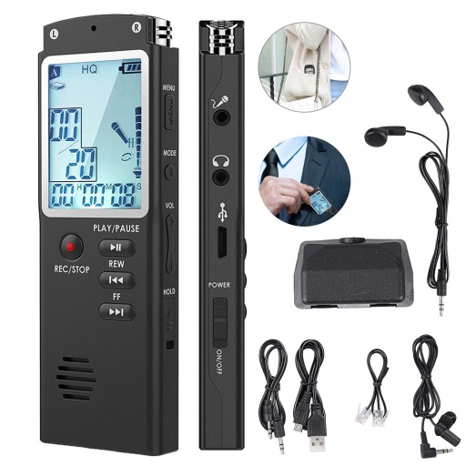 МИНИ-ЦИФРОВОЙ ДИКТОФОН 16 ГБ USB 2.0 MP3 WAV-ПЛЕЕР + НАУШНИКИ