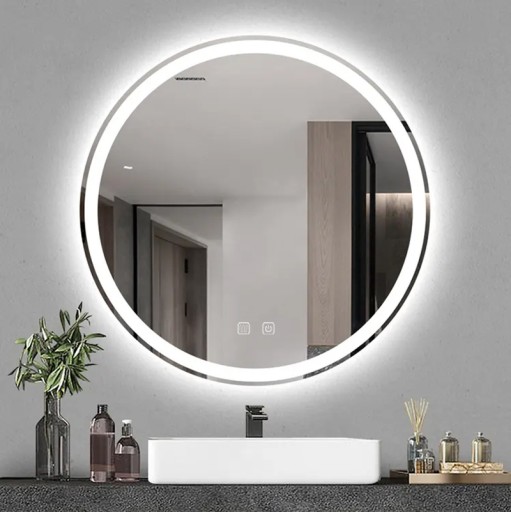 LUSTRO ŚCIENNE ŁAZIENKOWE WISZĄCE OKRĄGŁE LED 80CM BAS