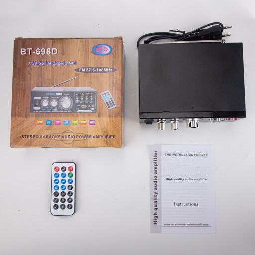СТЕРЕОАУДИОУСИЛИТЕЛЬ BLUETOOTH 180 Вт + 180 Вт + ПУЛЬТ ДИСТАНЦИОННОГО УПРАВЛЕНИЯ
