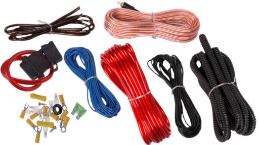 Zestaw kabli przewodów CAR AUDIO do wzmacniacza tuby radia subwoofera 60A