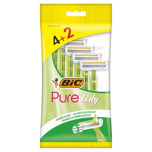 НАБОР ОДНОРАЗОВЫХ ЖЕНСКИХ БРИТОВ BIC PURE LADY GREEN x6