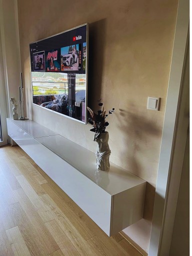 КИРА Тумба под телевизор, комод, 140 см FRONT GLOSS, подвесной или стоячий