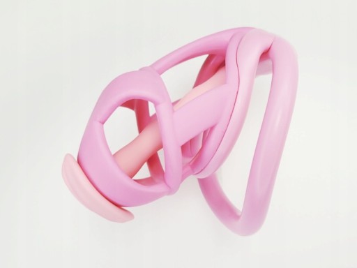 Mały Różowy Pas cnoty, Chastity Cage 4 Oringi Dilator M