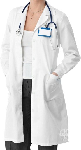 AIESI Biały Fartuch Laboratoryjny Damski 48