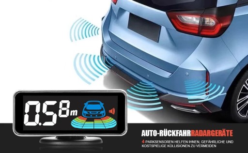 8 x PARKTRONIC РЕВЕРСИВНЫЕ ДАТЧИКИ ПАРКОВКИ СО СВЕТОДИОДНЫМ ЖК-ДИСПЛЕЕМ