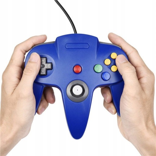 2 sztuk Retro kontroler Nintendo 64 N64,niebieski