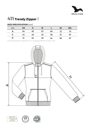 Толстовка женская Trendy Zipper 411 темно-серая XL