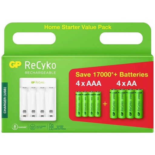 EMOS Ładowarka akumulatorowa GP Eco E411 + 4× AA 2100 + 4× AAA 800 B51418