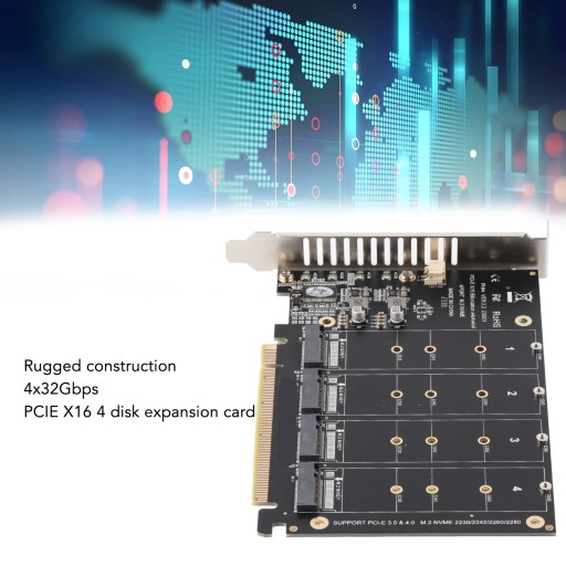 Адаптер m.2 nvme ssd to pcie x16, 4-портовая высокоскоростная карта Soft Raid 4x32 Гбит/с